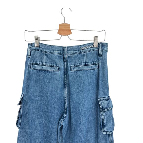 Favorite Daughter The Carly Cargo Jeans Wide Leg High Rise Denim Blue Size 28 - Picture 10 of 16